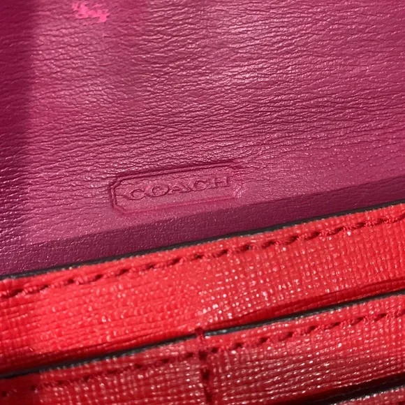 COACH color block long line wallet snap closure card compartments leather - Picture 8 of 12